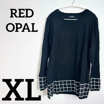 RED OPAL 블랙 긴팔 니트 [ XL ] 니트 긴팔 체크 블랙