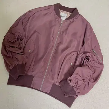 새상품급 [ GYDA제이 ] 소매 개더 MA-1 블루종 핑크 프리 사이즈