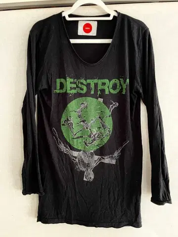 레어 HIRO DESTROY 그래픽 긴팔 티셔츠