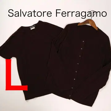 H3450-99 페라가모 캐시미어 혼방 울 니트 탑 가디건 세트