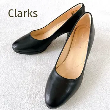 새상품급 Clarks 청키힐 펌프스 블랙 24.0 포멀