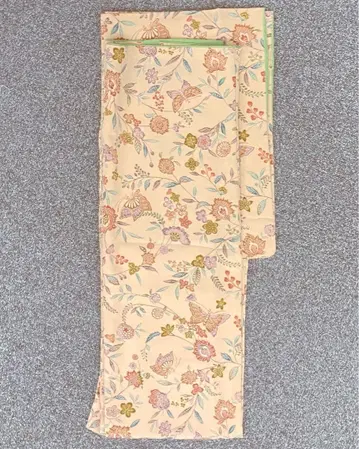 꽃무늬 코몬 이중 기모노 베이지 계열 새상품급