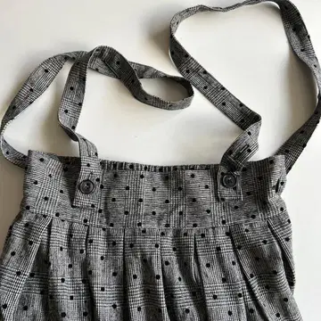 미사용 eka:: 에이카 울 혼방 서스펜더 포함 스커트 체크 도트 F