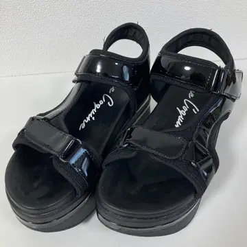 새상품급 앙코퀸 에나멜 블랙 샌들 벨트 포함