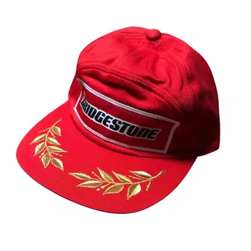 데드스탁 빈티지 브릿지스톤 기업 로고 자수 워크캡 빨간색