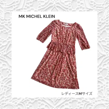 MK MICHEL KLEIN 꽃무늬 원피스 무릎 기장 플레어 원피스