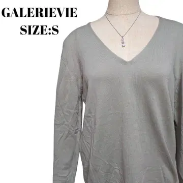 [ 성인 여성 ] GALERIE VIE 고급 실크 코튼 V넥 상의 S