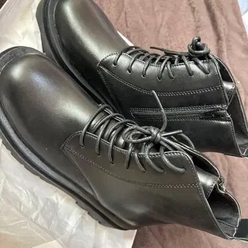 블랙 가죽 부츠 24.0cm