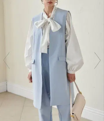 라이트 블루 베스트 팬츠 셋업