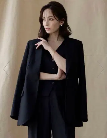 anuans 울 블렌드 싱글 자켓 블랙