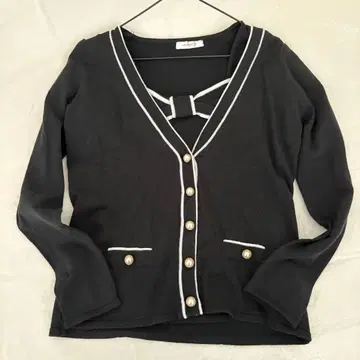 [ 미사용 ] all in all 니트 앙상블 펄 버튼 y2k L