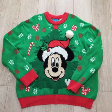 디즈니 크리스마스 미키 스웨터 M 사이즈