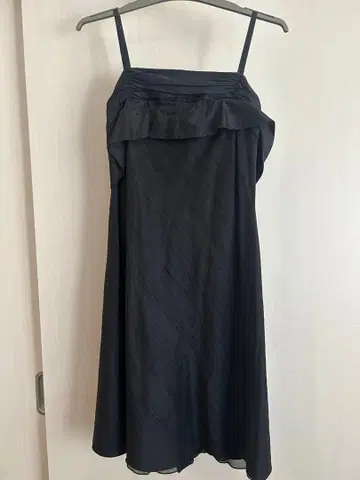 블랙 프릴 슬립 드레스 아르마니