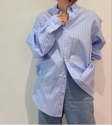 ante aciem 안테아시엠 스트라이프 셔츠 L/BLUE