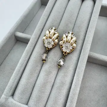 [ 인기 ] miriam haskell 귀걸이 펄 골드 비즈 플라워