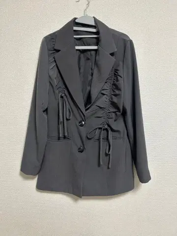 새상품급 SPIRALGIRL 레이스업 테일러드 자켓 리본 그레이