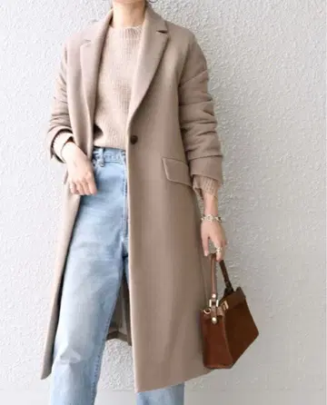 SHIPS 베이지 브라운 체스터 코트