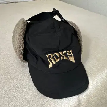 ROXY 플라이트 캡 블랙 귀마개 스노우보드 스키 니트 모자