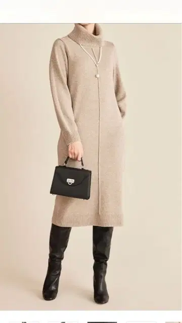 [ 택 포함 새상품 ] 아베닐 에투알 베이지 니트 원피스 38