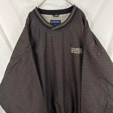 00s Y2K 체크 올 패턴 나일론 풀오버 나일론 자켓