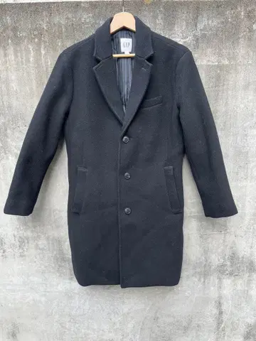 GAP 블랙 체스터 코트 남성용 XS 울