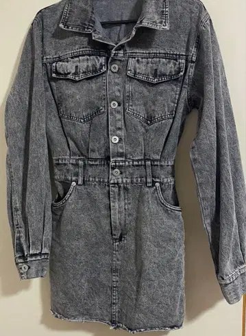 데님 미니 원피스