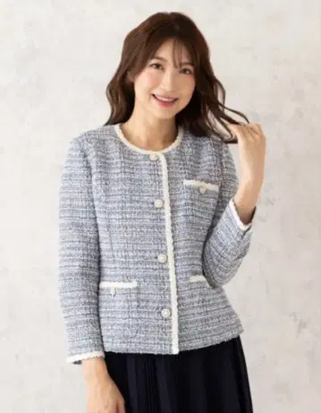 로즈 티아라 팬시 트위드 재킷 (색스) 42 (XL)