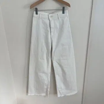 새상품급 ZARA 화이트 흰색 와이드 레그 데님 38