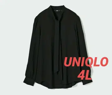 [ 새상품 택 포함 ] UNIQLO 레이온 보타이 블라우스 블랙 3XL