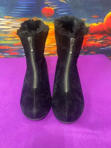 Primasyle 퍼 포함 지퍼 부츠 블랙