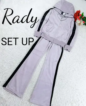 [ 새상품급 ] Rady 셋업 저리 자수 로고 퍼플 사이드 레이스