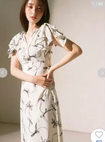 스나이델 sustainable 리본 프린트 원피스