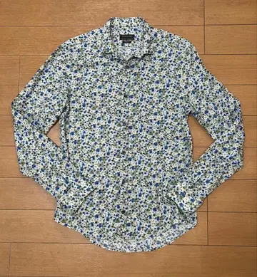 [미사용 새상품] ZARA 꽃무늬 긴팔 셔츠 파랑과 그린