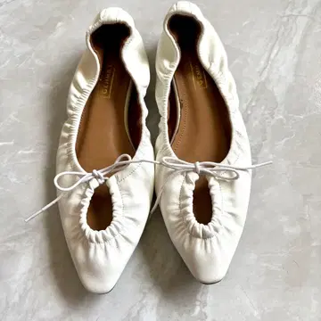 GEMMA LINN 개더 발레 슈즈 화이트 36