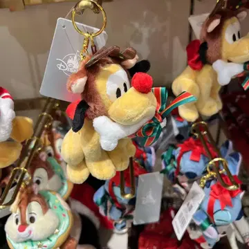 플루토 봉제 인형 키링 키체인 DISNEY CHRISTMAS