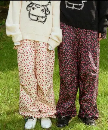 Little Sunny Bite 로즈 나일론 팬츠 BLACK