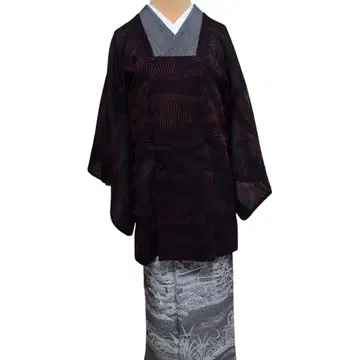 도행 블랙 레드 비침 겉옷 코트 새상품급