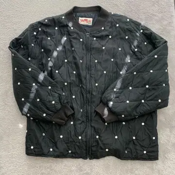 구제 의류 비쥬 장식 블랙 퀼팅 봄버 자켓 y2k