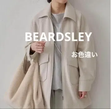 비어즐리 백 코쿤 지퍼 코트 네이비 새상품급