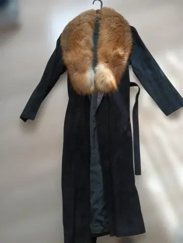 고급스러움 퍼 포함 롱 코트 블랙 11호 L 상당 성인 엘레강트 페미닌