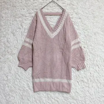 [ EmiriaWiz ] 니트 미니 원피스 (F) V넥 볼륨 슬리브