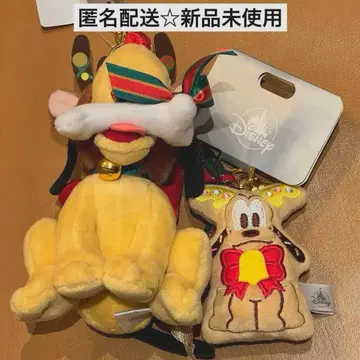 디즈니 스토어 크리스마스 플루토 봉제 인형 키체인 쿠키