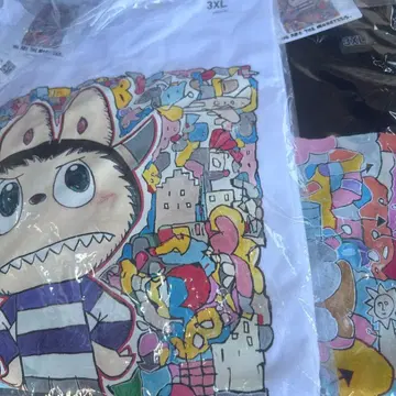 러브브 T셔츠 화이트 블랙 세트