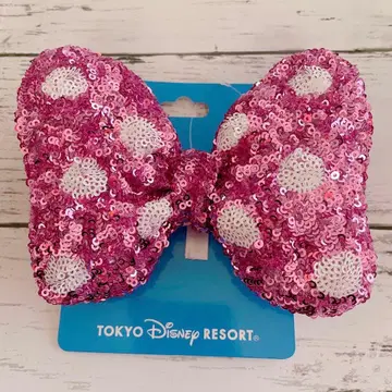 디즈니 미니 리본 머리끈 도트 무늬 미니 리본