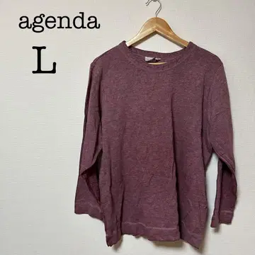 agenda [ L ] 퍼플 긴팔 티셔츠 보라색 심플 무지 캐주얼
