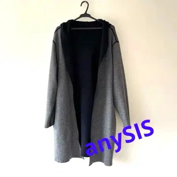 any SIS 후드 부착 리버서블 코트 네이비 그레이 온워드