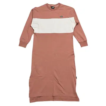 New Balance 긴팔 T셔츠 원피스 M 살몬 핑크 화이트