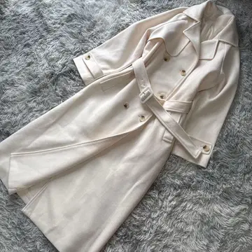 울 라이크 롱 코트 오프화이트 M 새상품