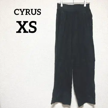 새상품급 CYRUS [ XS ] 블랙 와이드 팬츠 스트레치 팬츠