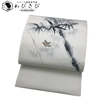 나고야 오비 작가물 시오제 수제작 참새 대 흰쥐색 O-5653